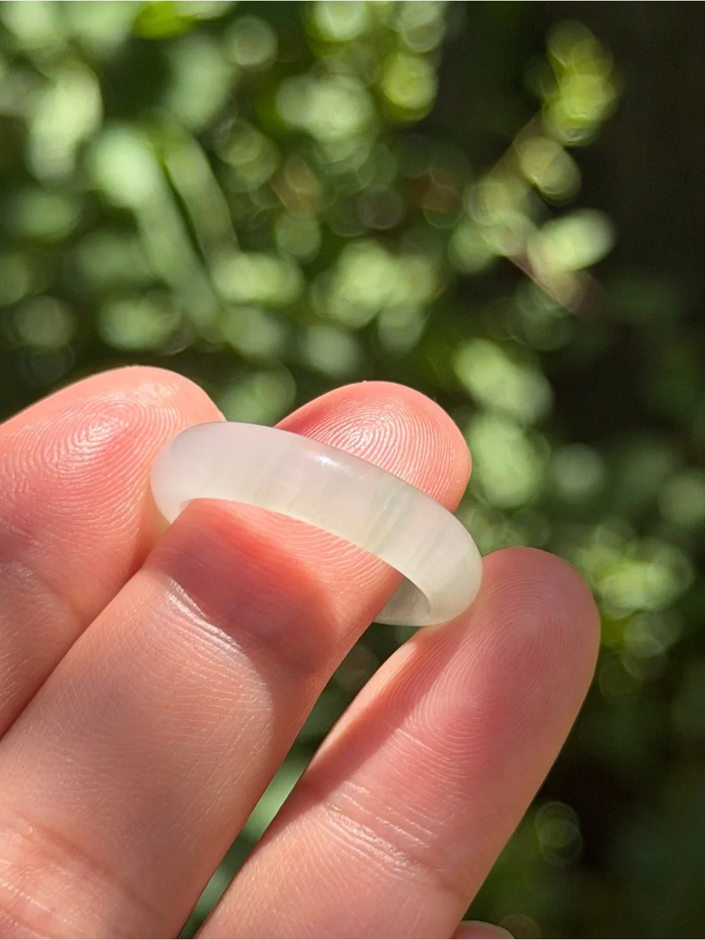 Size 8 natural Tianshan jade ring 1667